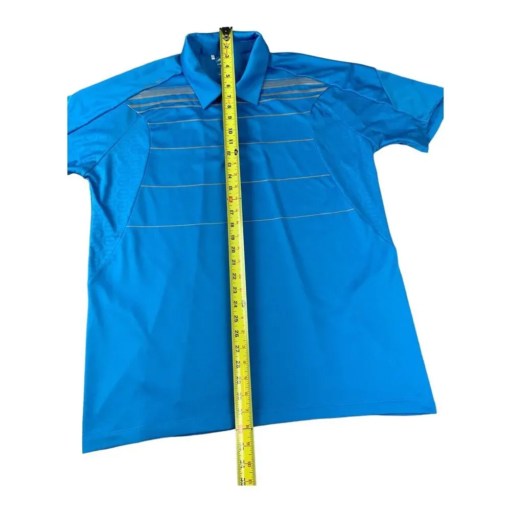 Adidas Golf Men's Polo Shirt ClimaCool, Blue Striped, Moisture Wicking, Size XL